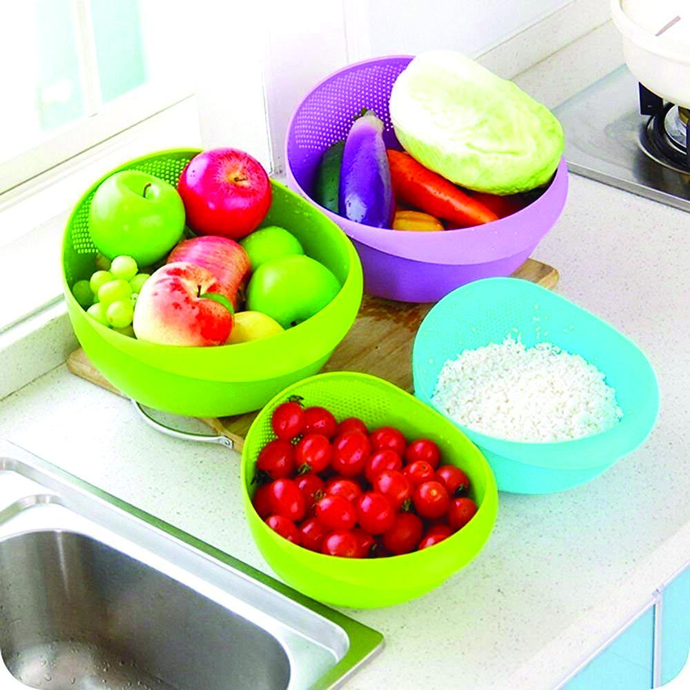 108 Kitchen Plastic Big Rice Bowl Strainer Perfect Size For Storing And Straining Default Title - Anthro Bazaar