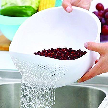 108 Kitchen Plastic Big Rice Bowl Strainer Perfect Size For Storing And Straining Default Title - Anthro Bazaar