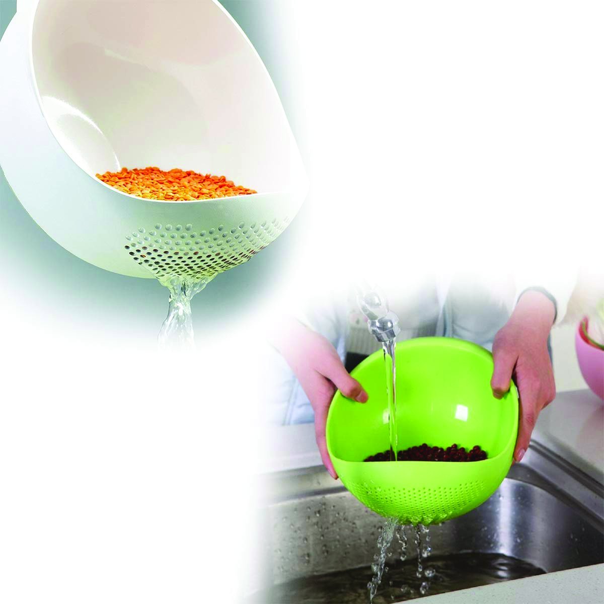 108 Kitchen Plastic Big Rice Bowl Strainer Perfect Size For Storing And Straining Default Title - Anthro Bazaar