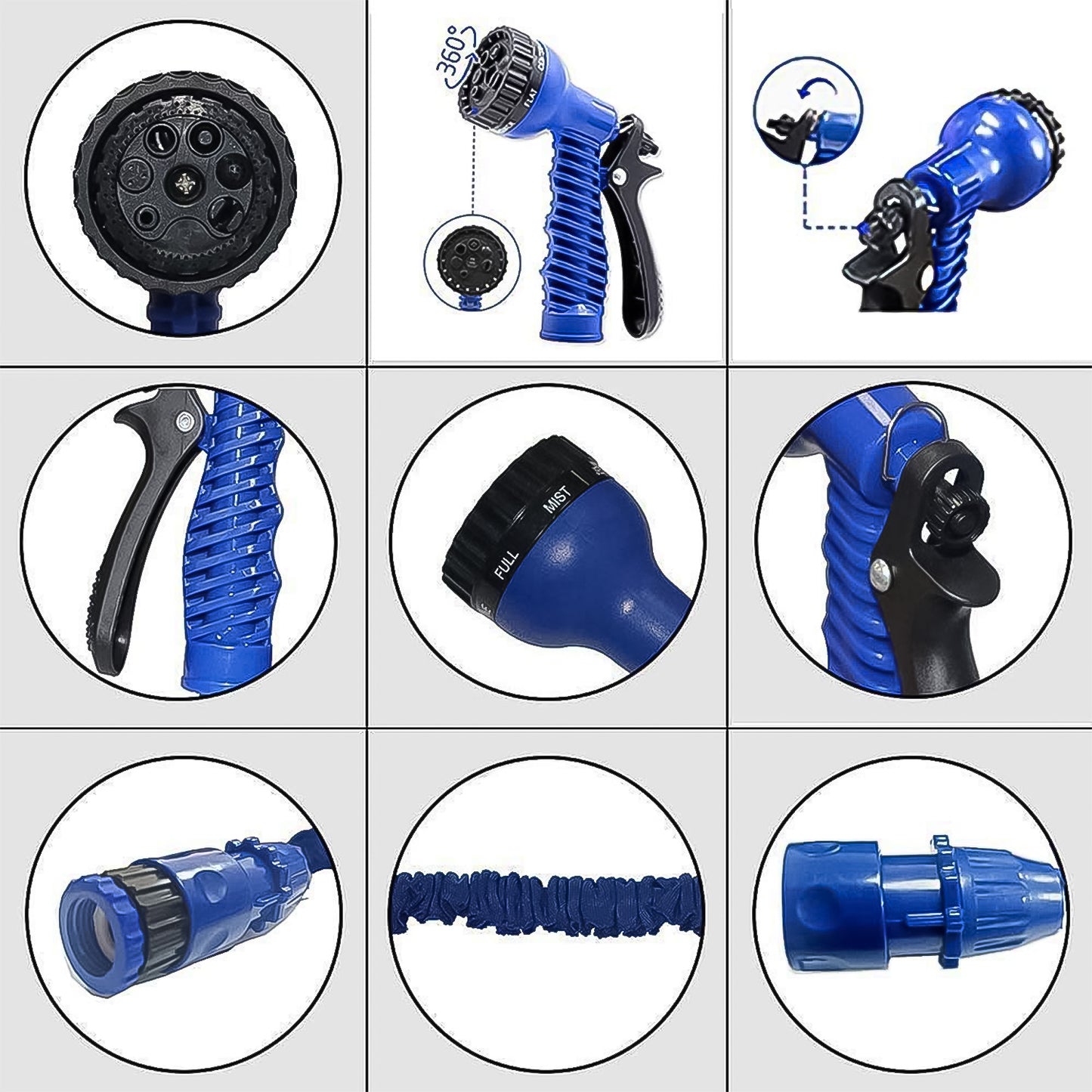 Expandable Magic Garden Hose With Spray Gun Approx 4 Metre Pipe (1 Set Mix Color) Default Title - Anthro Bazaar