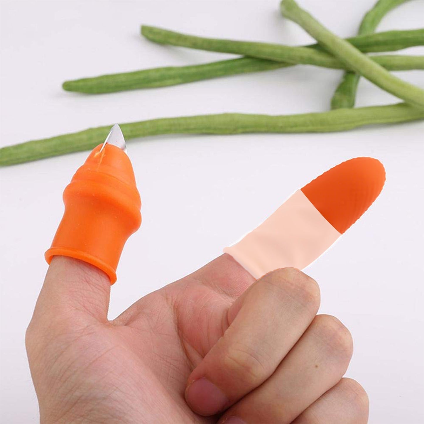 2662v 1 Pair V Thumb Cutter With Box Used In All Kinds Of Household And Official Kitchen Purposes For Peeling And Cutting Of Various Types Of Vegetables And Fruits Etc. Default Title - Anthro Bazaar