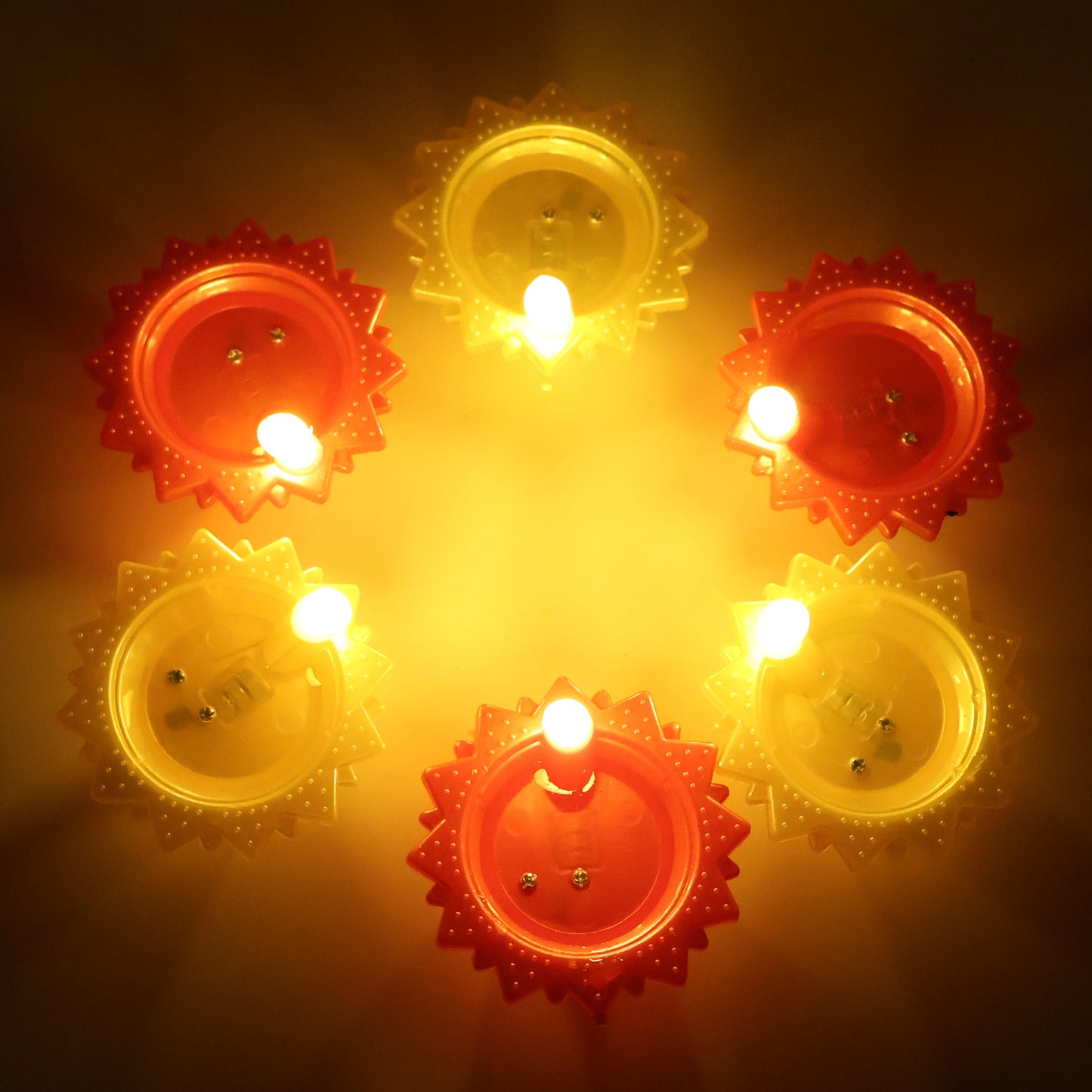 AquaGlow™ 6 Pc Water Sensor LED Diya – Automatic On/Off Flameless Festival Lamps