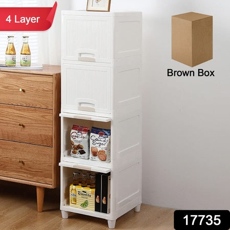 Multipurpose Storage Cabinet Storage Solutions Plastic Drawers Multi Layer Wardrobe Storage Drawers Foldable Multipurpose Drawer Units For Kitchen Bathroom Bedroom Cloth (4 Layer) Default Title - Anthro Bazaar