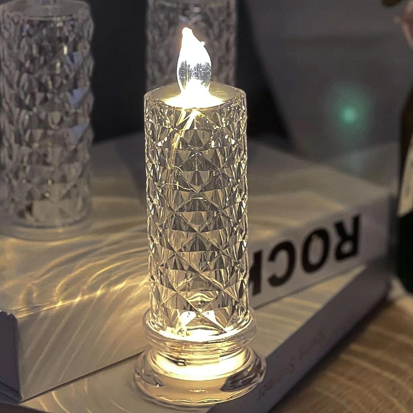 6241 Rose Candles For Home Decoration Crystal Candle Lights Default Title - Anthro Bazaar
