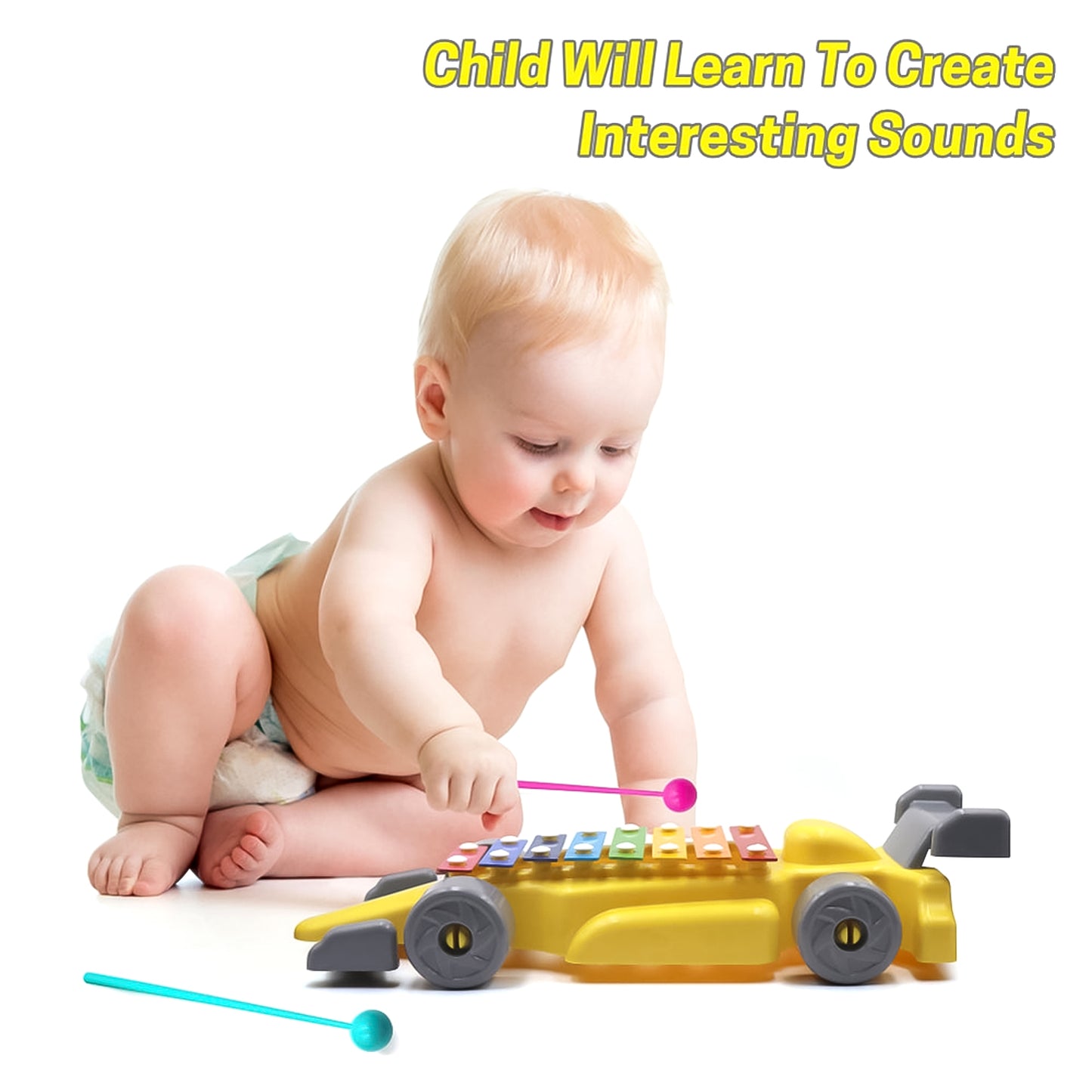 Musical Car Piano Xylophone Toy Plastic Car Xylophone (1 Set) Default Title - Anthro Bazaar