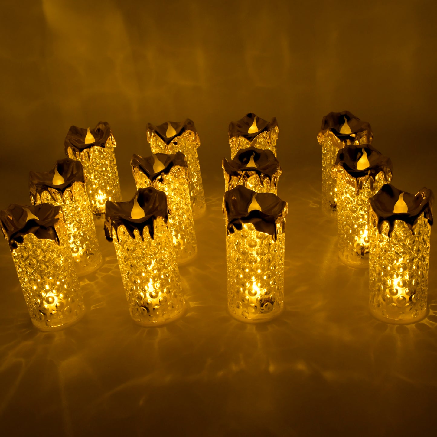 Gold Led Light Flameless And Smokeless Decorative Candles Default Title - Anthro Bazaar