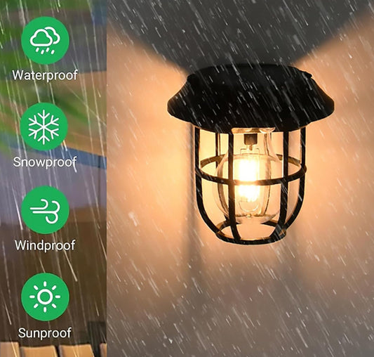Solar Lantern Wall Lights Fixtures With Motion Sensor (1 Pc)