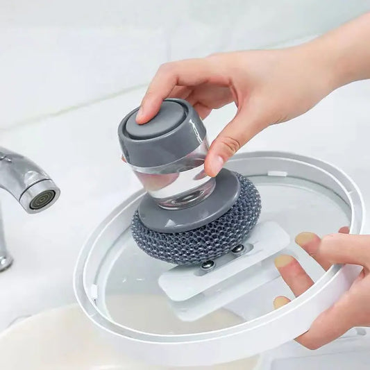 4921 Soap Dispensing Palm Brush Washing Liquid Dish Brush Soap Pot Utensils With Dispenser Cleaning Default Title - Anthro Bazaar