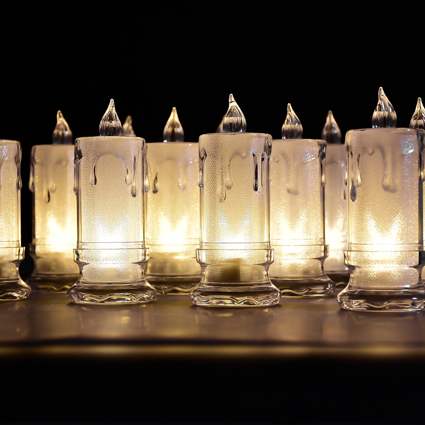6559 Big Size Flameless Melted Design Candles For Decoration (Set Of 12pc) Default Title - Anthro Bazaar