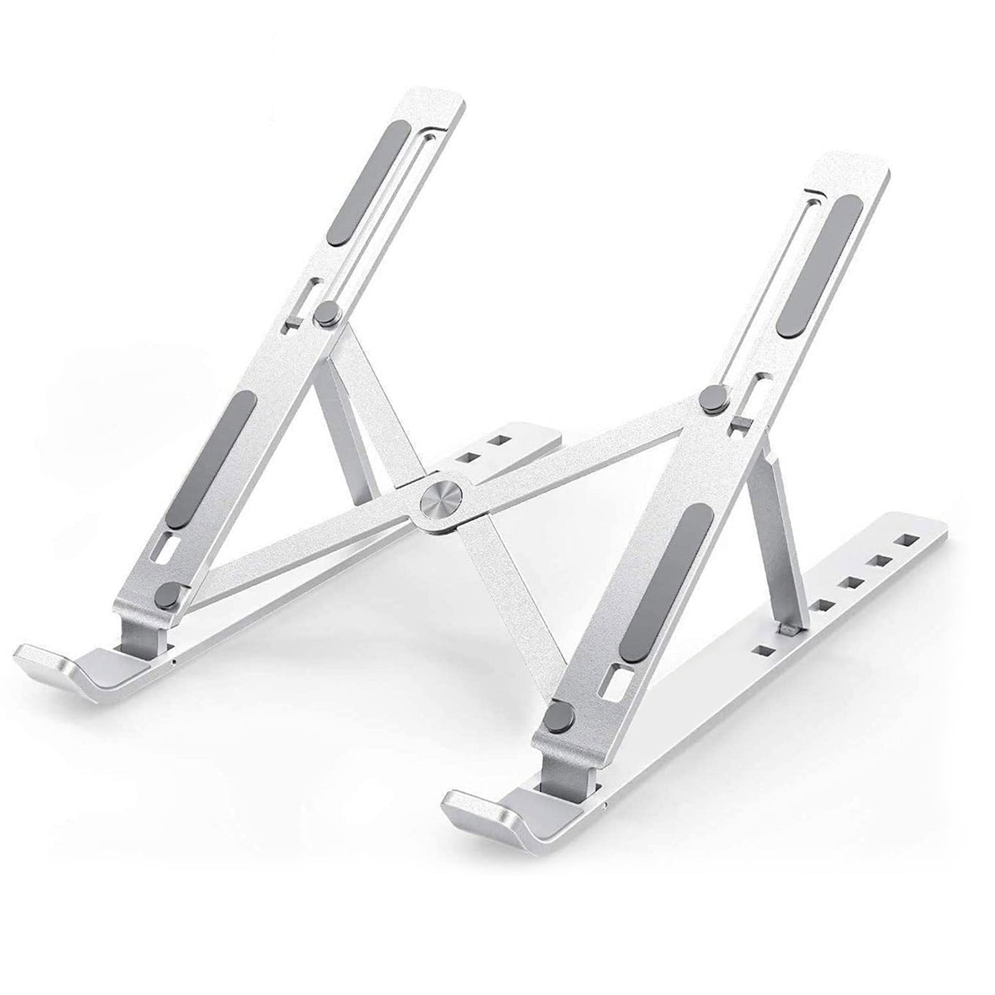 12874 Laptop Stand For Desk Metal Portable Laptop Stand With 6 Adjustable Angles Laptop Riser Phone And Tablet Stand Compatible For All Laptop Default Title - Anthro Bazaar