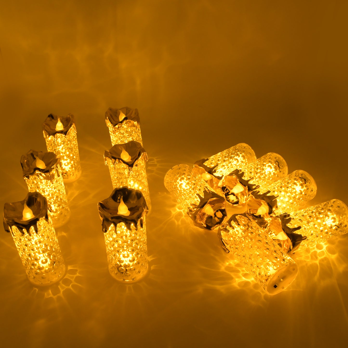 Gold Led Light Flameless And Smokeless Decorative Candles Default Title - Anthro Bazaar