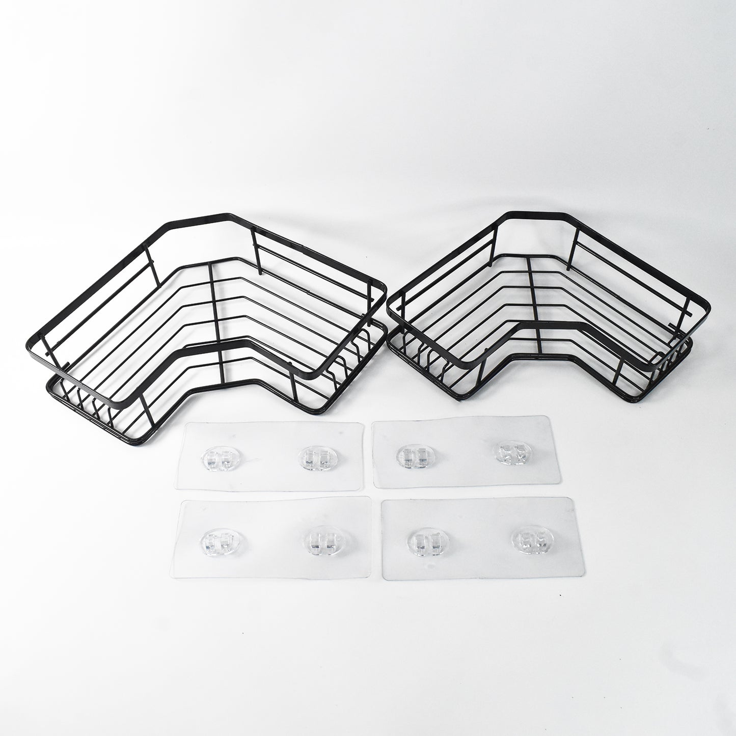 Iron Coating Self-adhesive Corner Shelf Organizer (2 Pc) Default Title - Anthro Bazaar