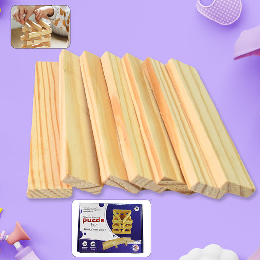 Wooden Pattern Brain Puzzles 20 Pcs Wooden Strips 40 Pattern Cards (1 Set) Default Title - Anthro Bazaar