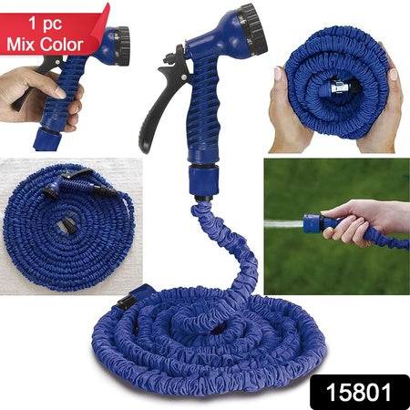 Expandable Magic Garden Hose With Spray Gun Approx 4 Metre Pipe (1 Set Mix Color) Default Title - Anthro Bazaar