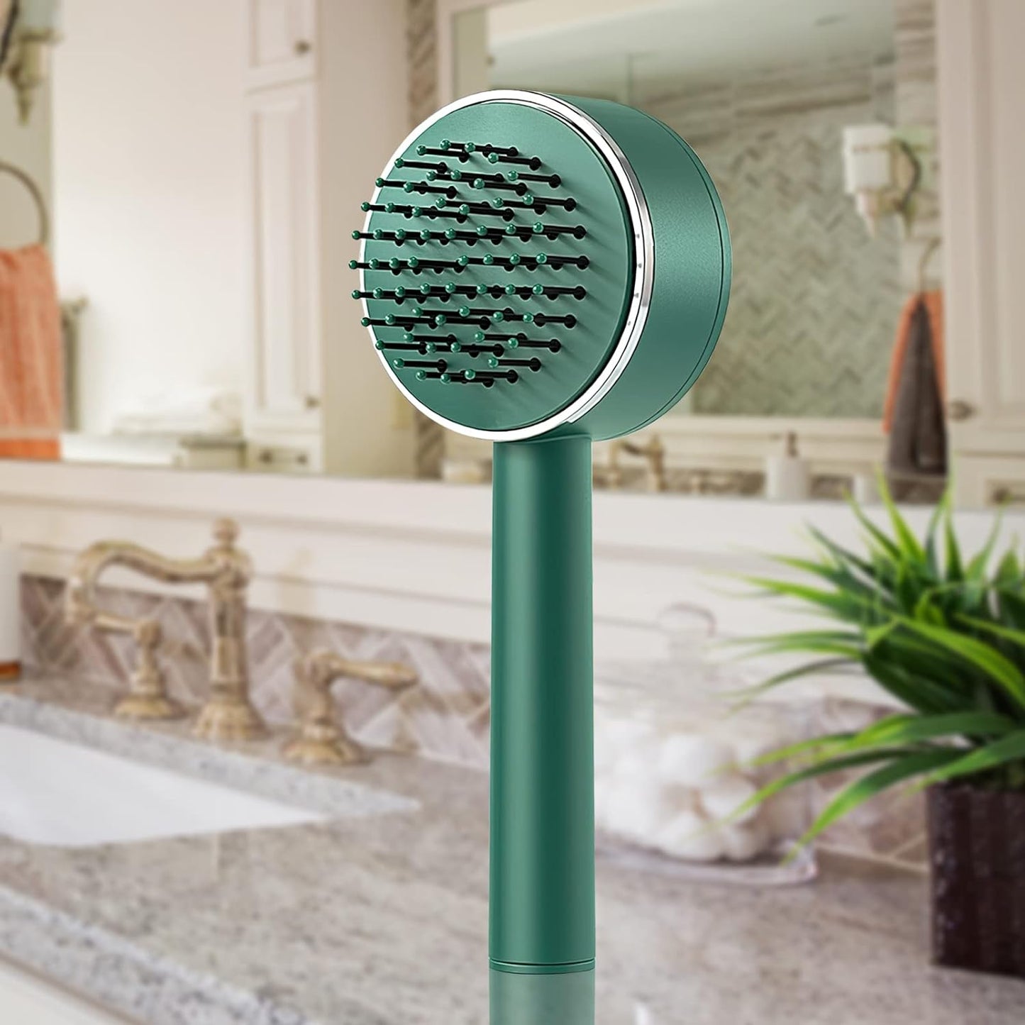 6034 Air Cushion Massage Brush Airbag Massage Comb With Long Handle Self-cleaning Hair Brush Detangling Anti-static For All Hair Default Title - Anthro Bazaar