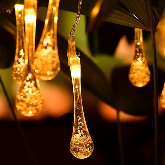 CrystalGlow™ LED Water Drop String Lights