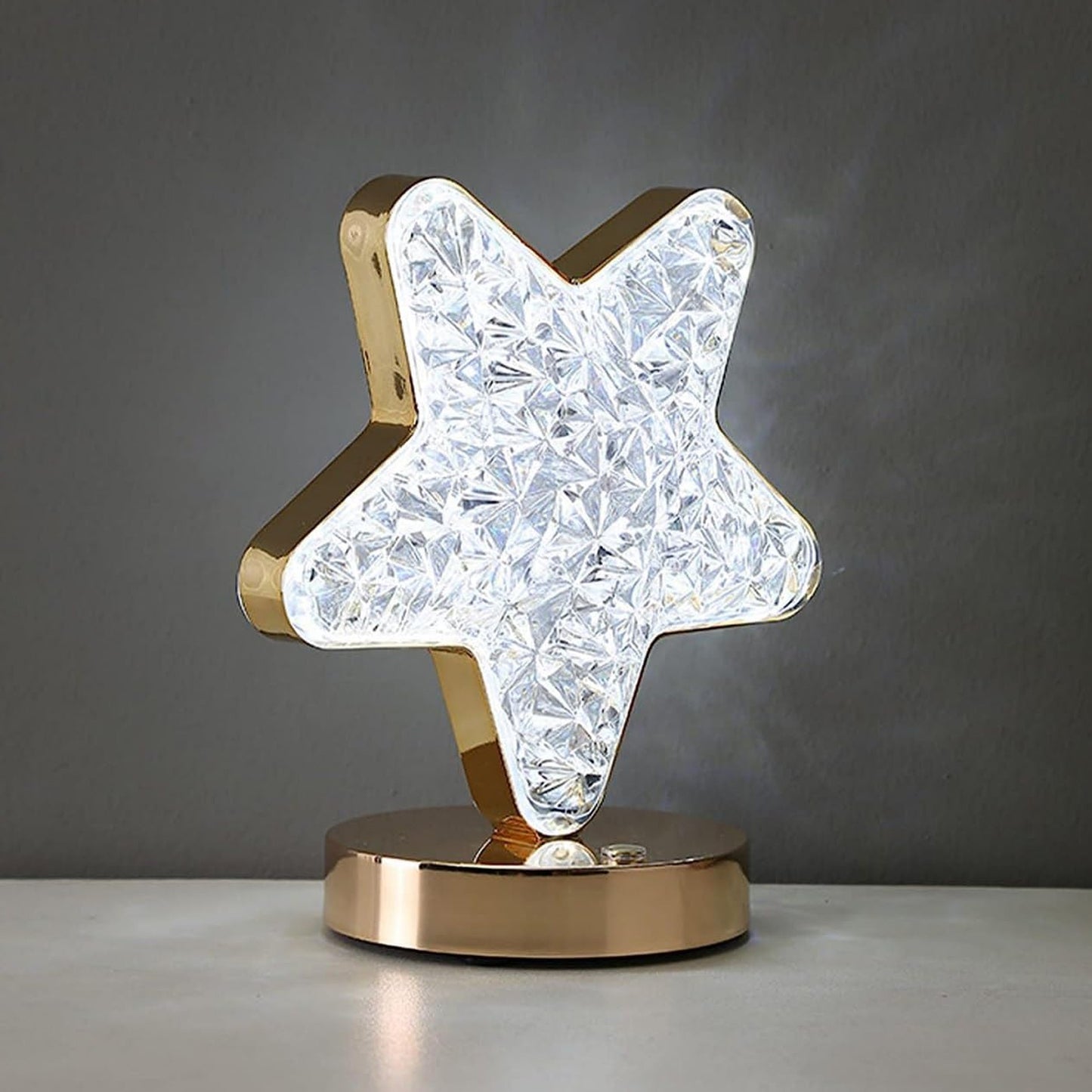 12571 Star Shape Crystal Diamond Lamp Cordless Luxury Lamp With Usb Rechargeable 3-way Dimmable Touch Control Decorative Nightstand Lamp For Bedroom Living Room Party Restaurant Decor (1 Pc ) Default Title - Anthro Bazaar