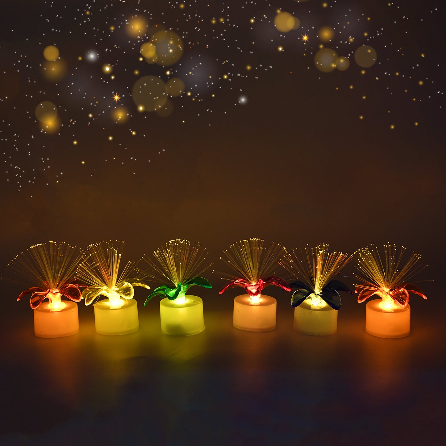 6237 Fiber Optic Light Mini Color Change Led Table Centerpieces Light Up Candle - Pack Of 12 Default Title - Anthro Bazaar