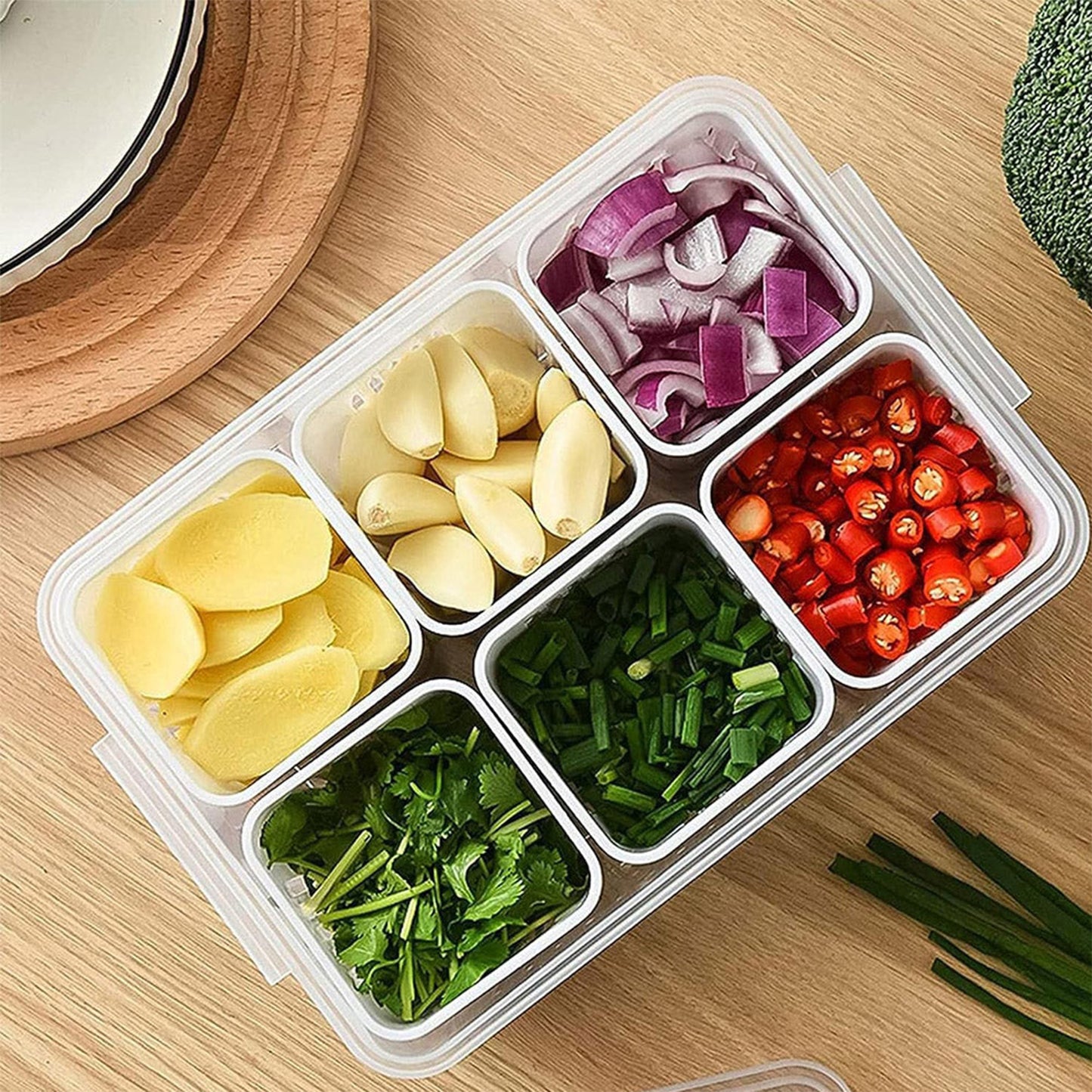 Fridge Storage Boxes Freezer Storage Containers Container For Kitchen Storage Set Storage In Kitchen Vegetable Storage Draining Crisper Refrigerator Food Box (1 Pc) Default Title - Anthro Bazaar