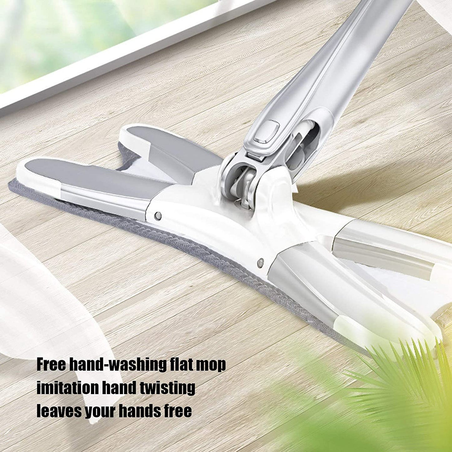 4874 X Shape Mop Or Floor Cleaning Hands-free Squeeze Microfiber Flat Mop System 360 Flexible Head Wet And Dry Mop For Home Kitchen With 1 Super-absorbent Microfiber Pads. Default Title - Anthro Bazaar