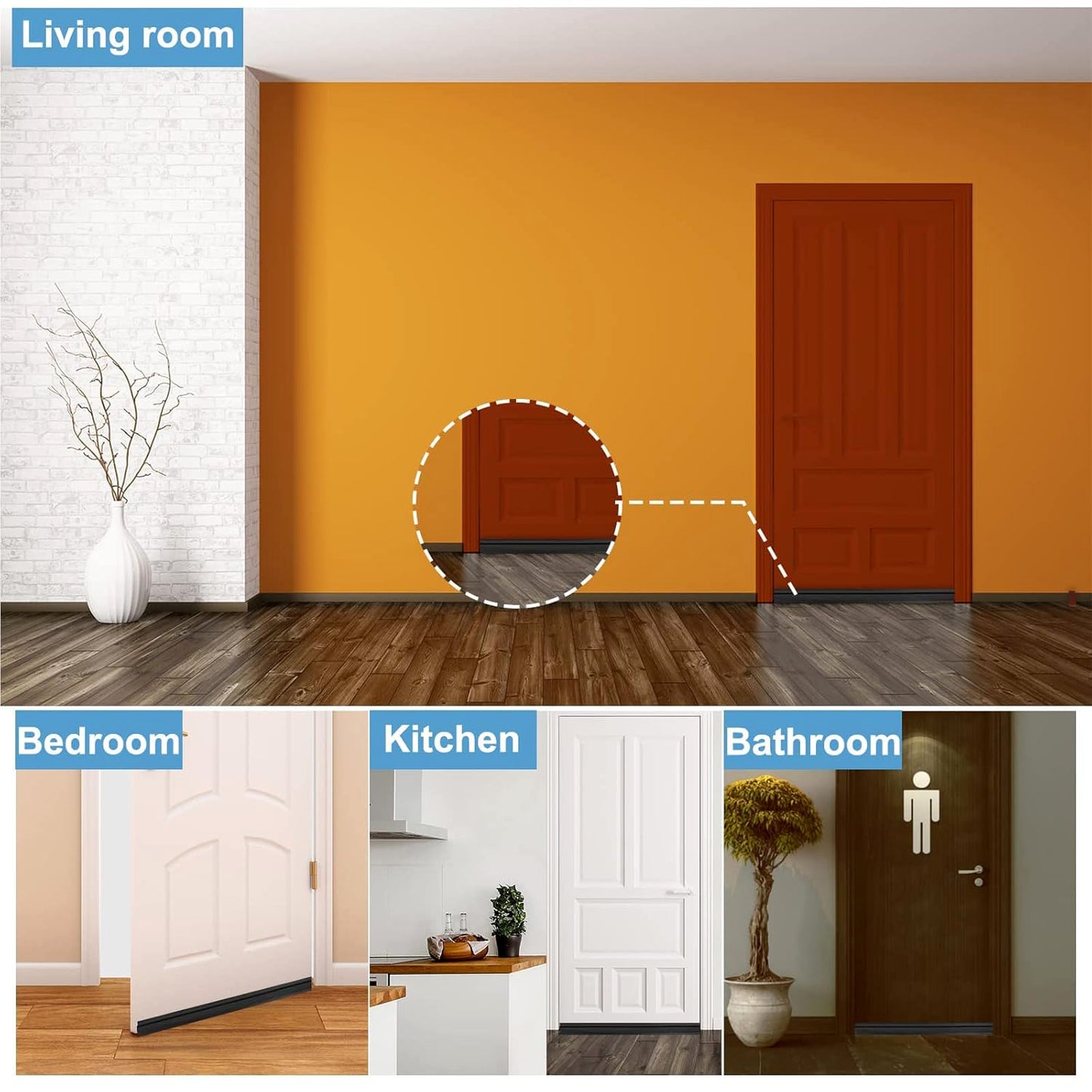 1 Meter Self-adhesive Silicone Door Bottom Seal Strip (1 Mtr 1 Pc) Default Title - Anthro Bazaar