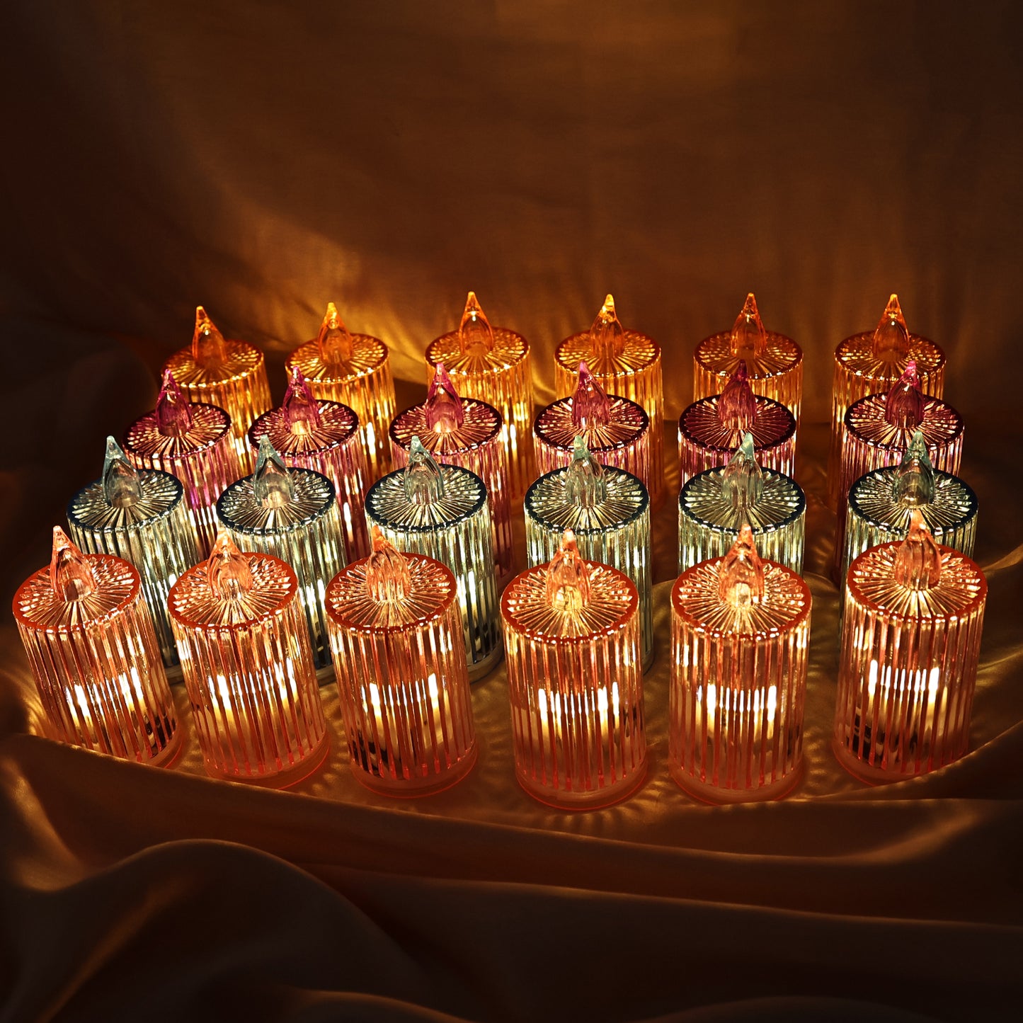 Decorative Flameless Electronic Led Candle Light Set (24 Pc) Default Title - Anthro Bazaar