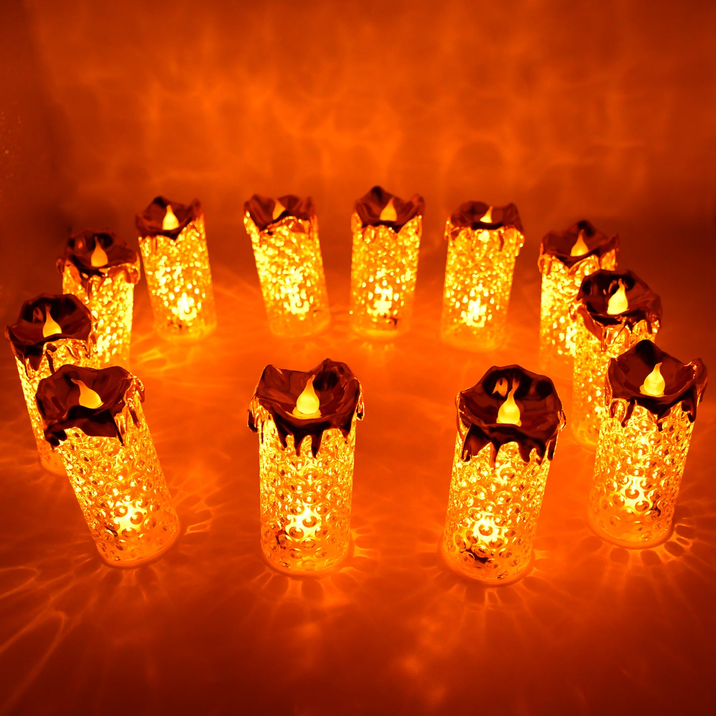 Gold Led Light Flameless And Smokeless Decorative Candles Default Title - Anthro Bazaar