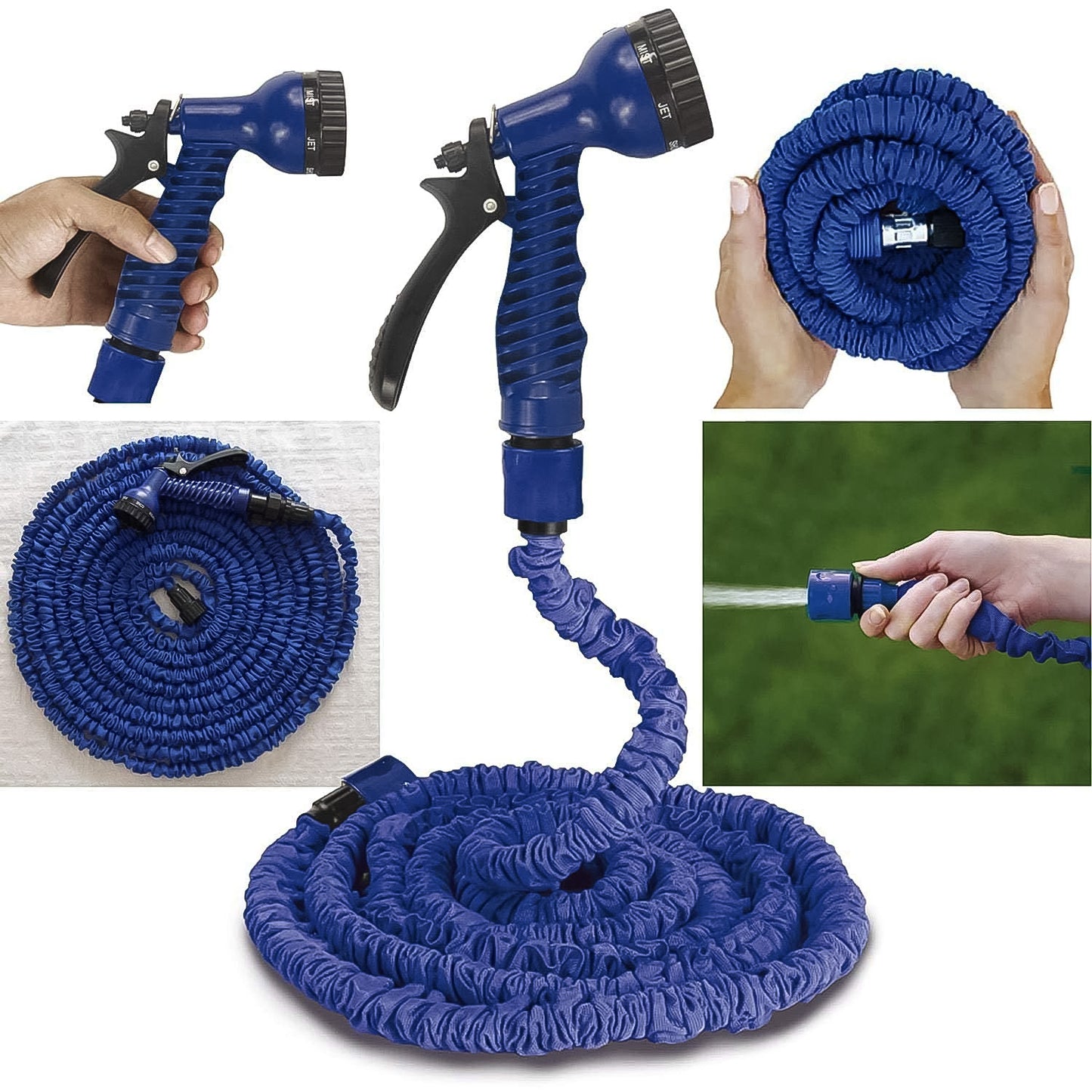 Expandable Magic Garden Hose With Spray Gun Approx 4 Metre Pipe (1 Set Mix Color) Default Title - Anthro Bazaar