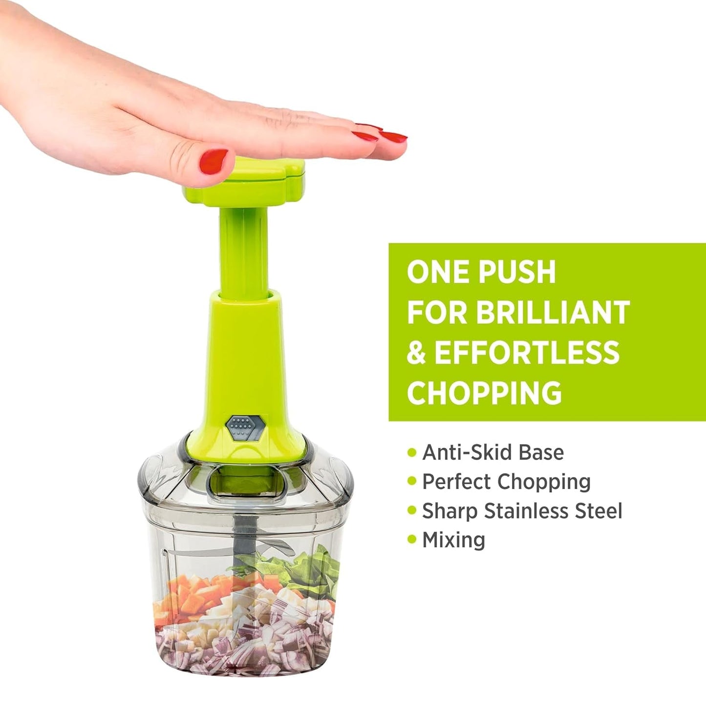 2in1 Press Vegetable Choppers For Kitchen (1100 Ml) Default Title - Anthro Bazaar