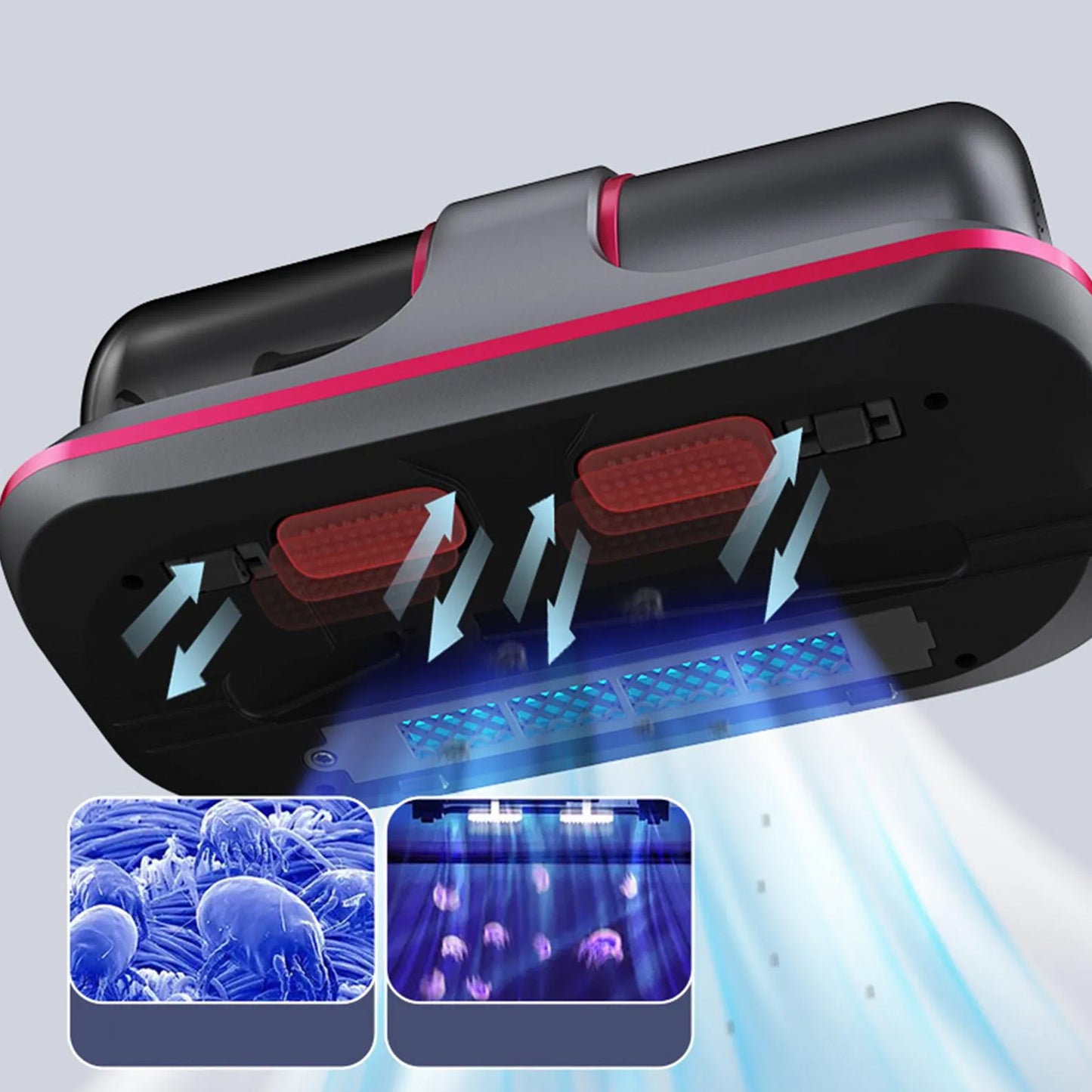 0227 Powerful Suction Portable Handheld Vacuum Cleaner - Low Noise Vacuum Cleaner For Bed - Cordless Vacuum Cleaner For Car Seat Crevices Pillows Mattresses Sofas Wireless Anti Dust And Mite Cleaner Default Title - Anthro Bazaar