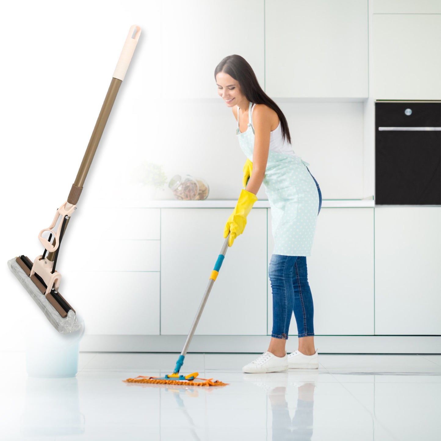 15721 Sponge Mop Super Absorbent Sponge-head-self-cleaning Miracle-mop Default Title - Anthro Bazaar