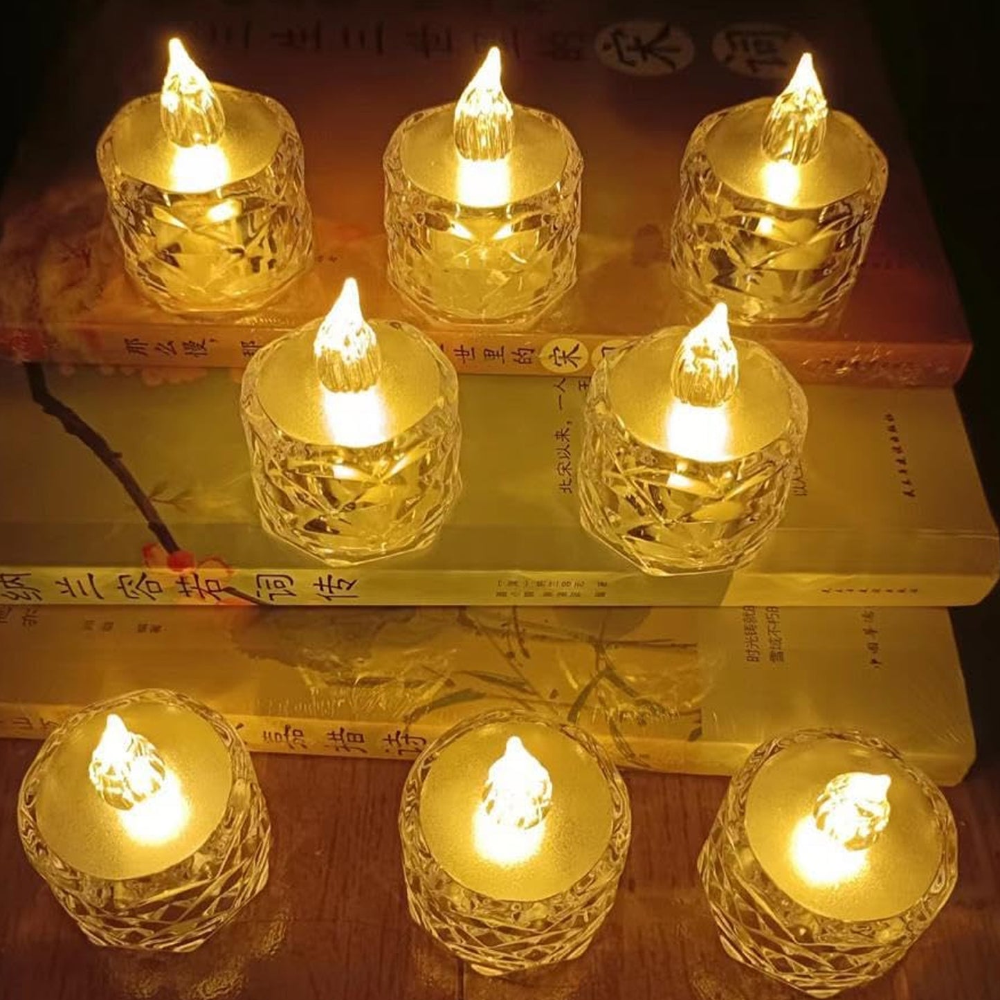24 Pcs Flameless And Smokeless Decorative Acrylic Candles Transparent Led Tea Light Candle For Gifting House Diwali Christmas Festival Events Decor Candles Default Title - Anthro Bazaar