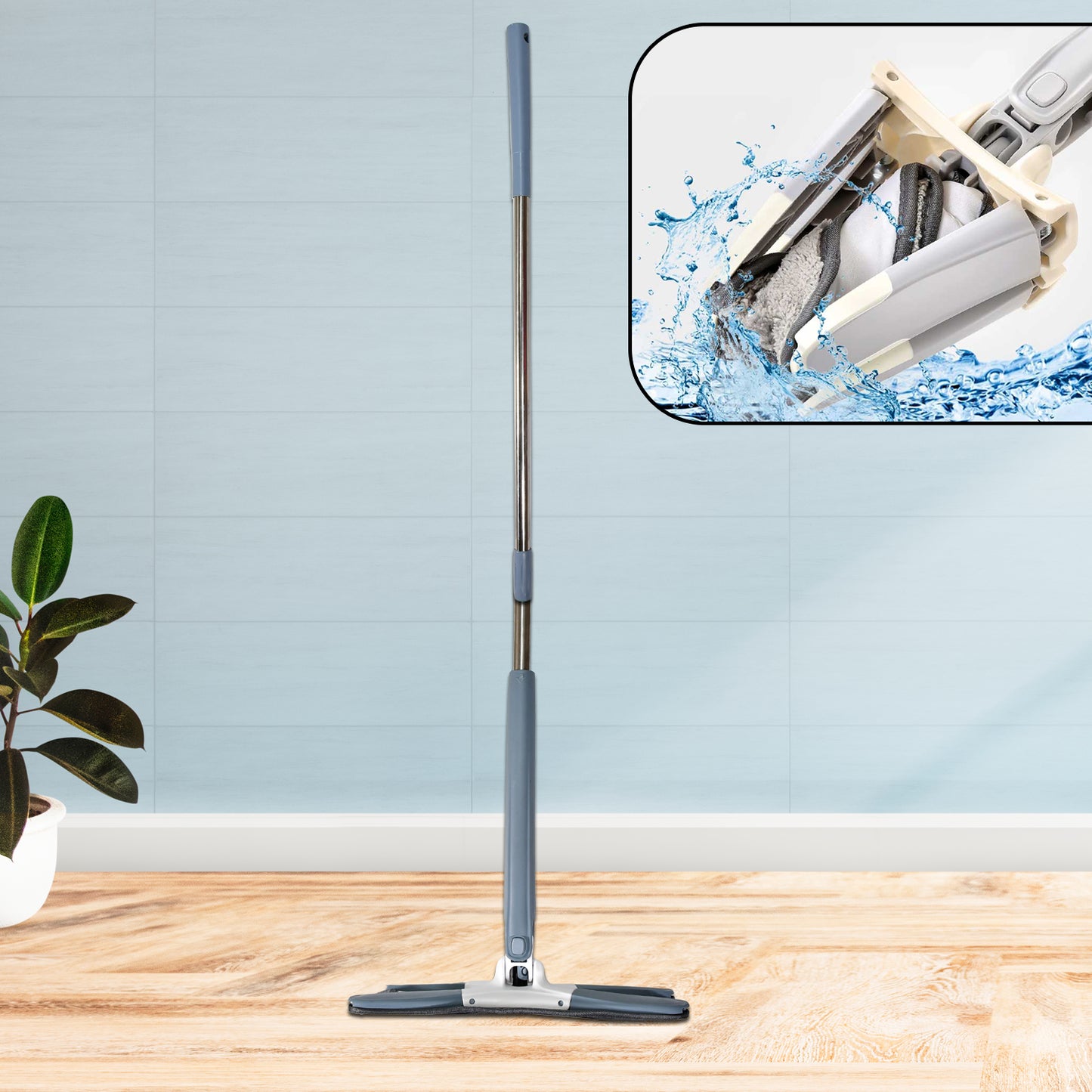 4874 X Shape Mop Or Floor Cleaning Hands-free Squeeze Microfiber Flat Mop System 360 Flexible Head Wet And Dry Mop For Home Kitchen With 1 Super-absorbent Microfiber Pads. Default Title - Anthro Bazaar