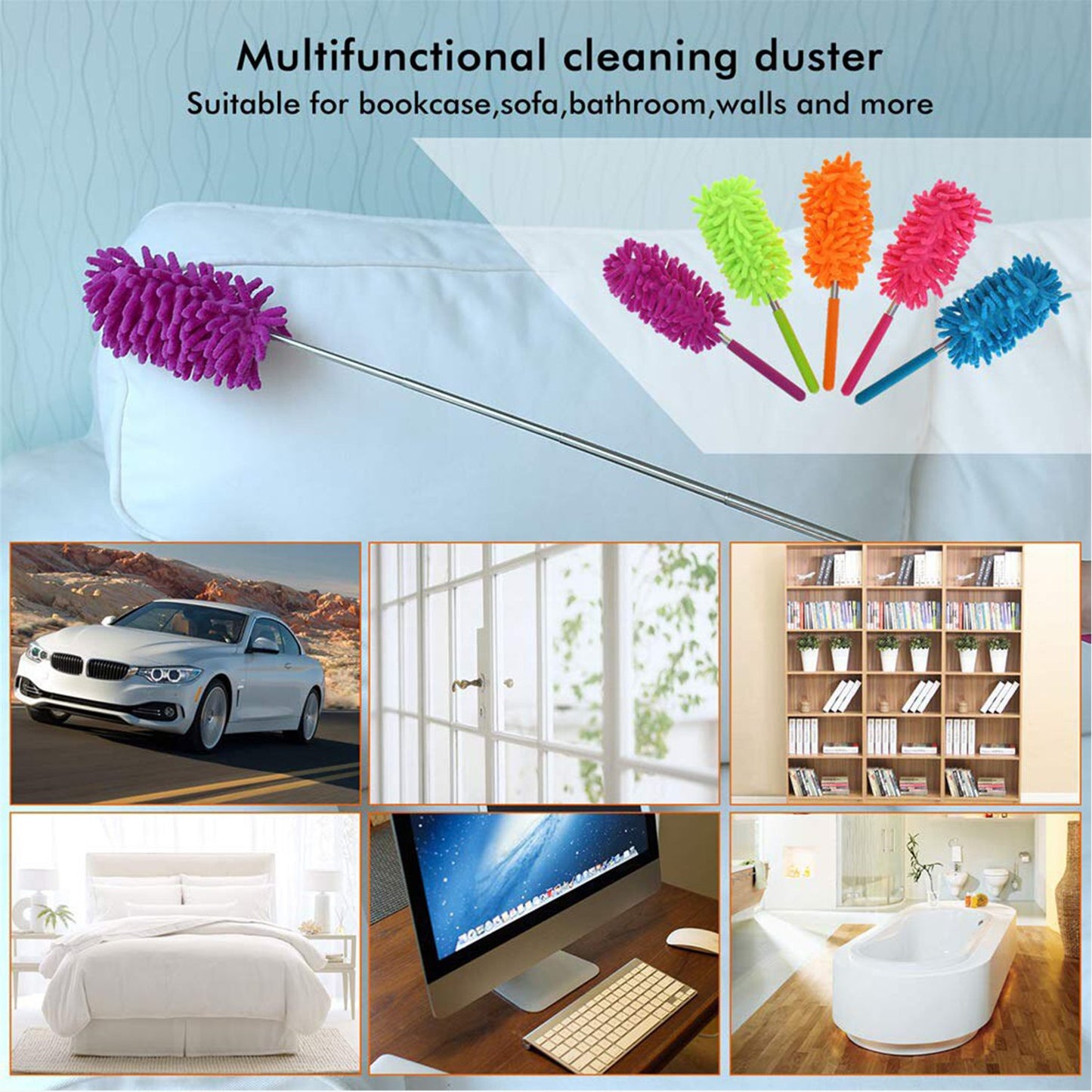 6017 Multipurpose Microfiber Fan Cleaning Duster For Quick And Easy Cleaning Default Title - Anthro Bazaar