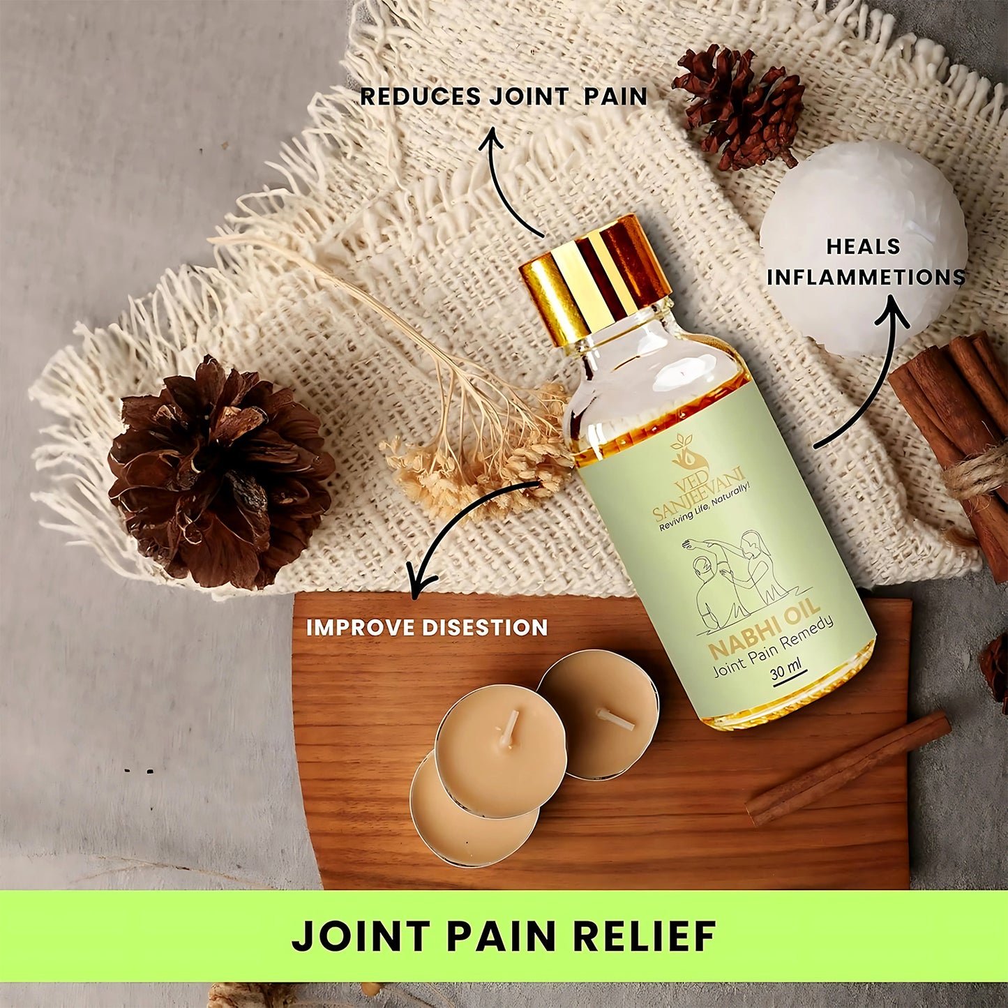 Ved Sanjeevani Nabhi Oil For Joint Pain Relief (30ml 1 Pc) Default Title - Anthro Bazaar