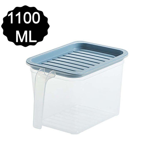 2454 Air Tight Unbreakable Big Size 1100 Ml Square Shape Kitchen Storage Container (Set Of 6) Default Title - Anthro Bazaar