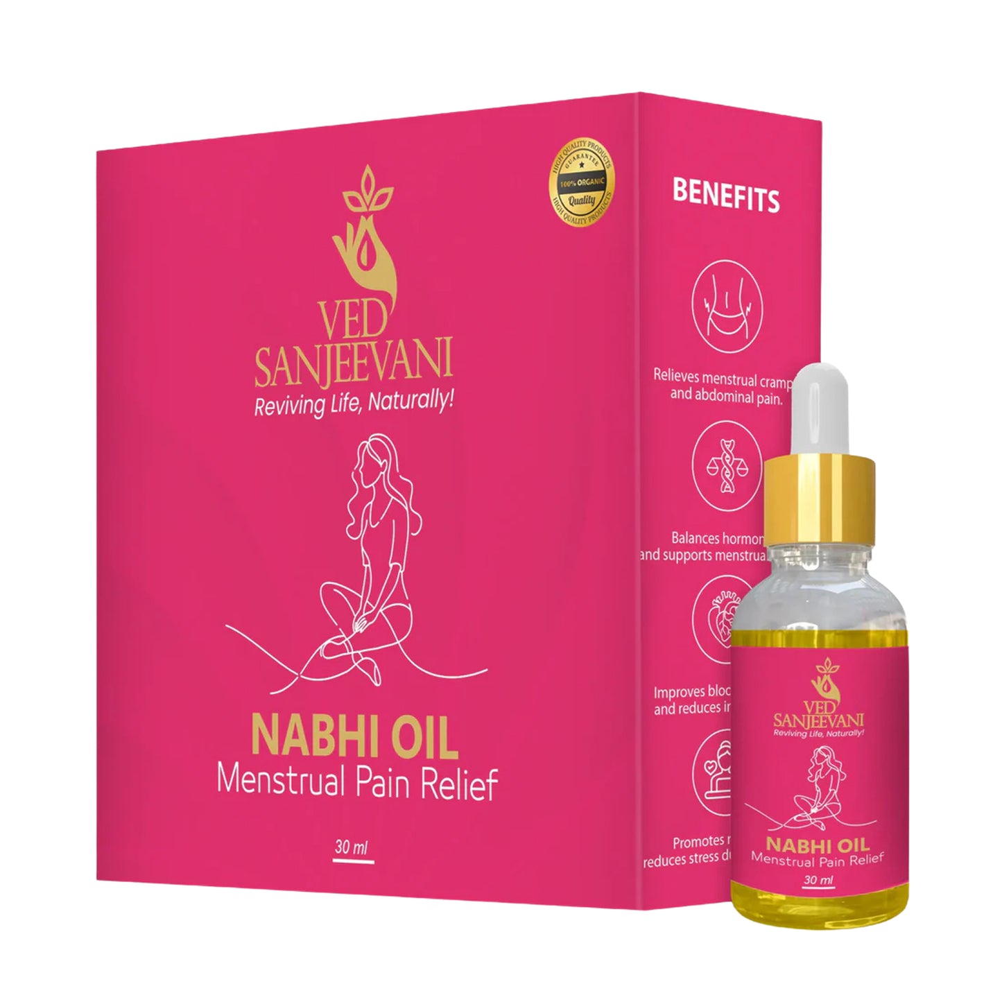 Ved Sanjeevani Nabhi Oil For Menstrual Pain Relief (30ml 1 Pc) Default Title - Anthro Bazaar