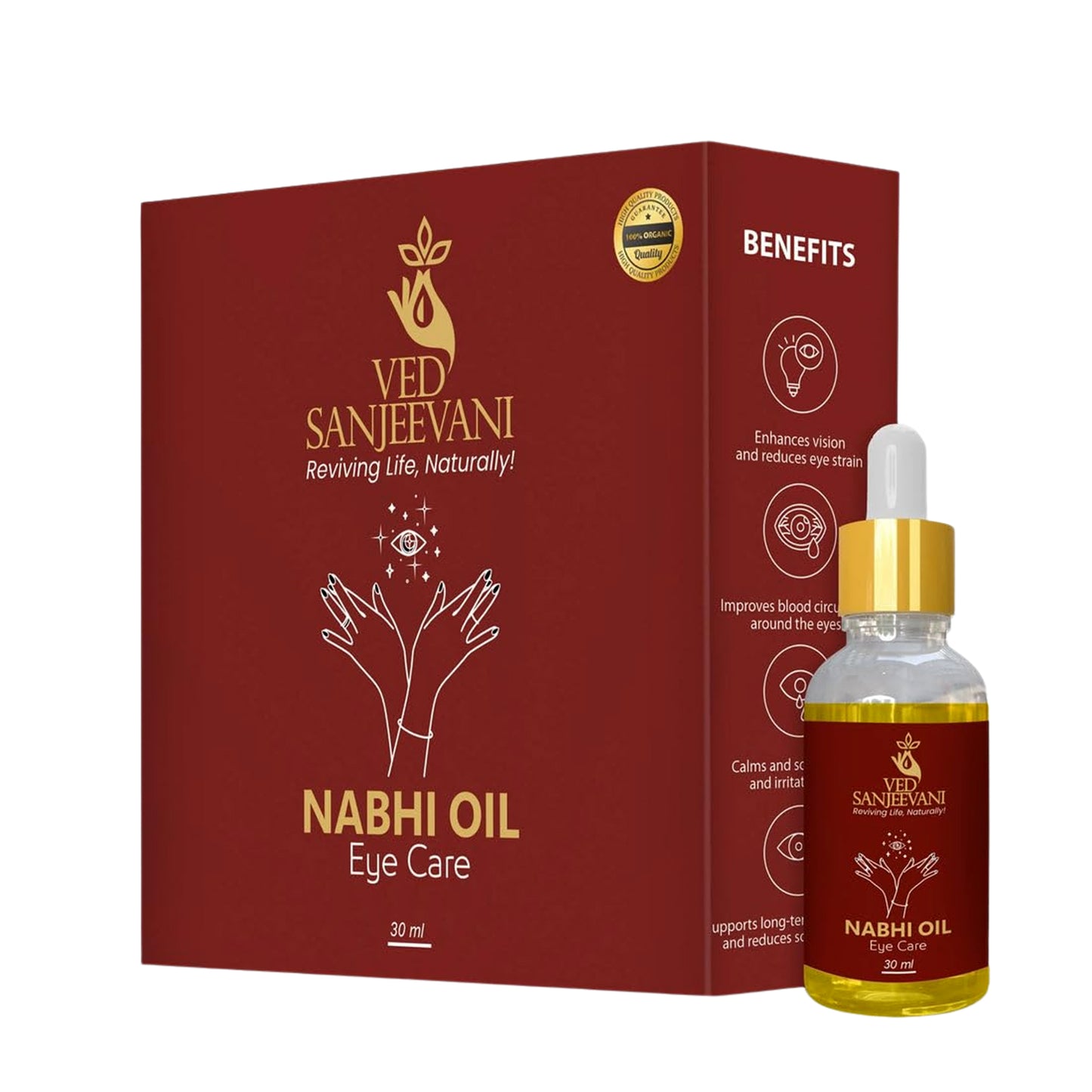 Ved Sanjeevani 100 Organic Ayurvedic Nabhi Oil For Eye Care (30ml 1 Pc) Default Title - Anthro Bazaar