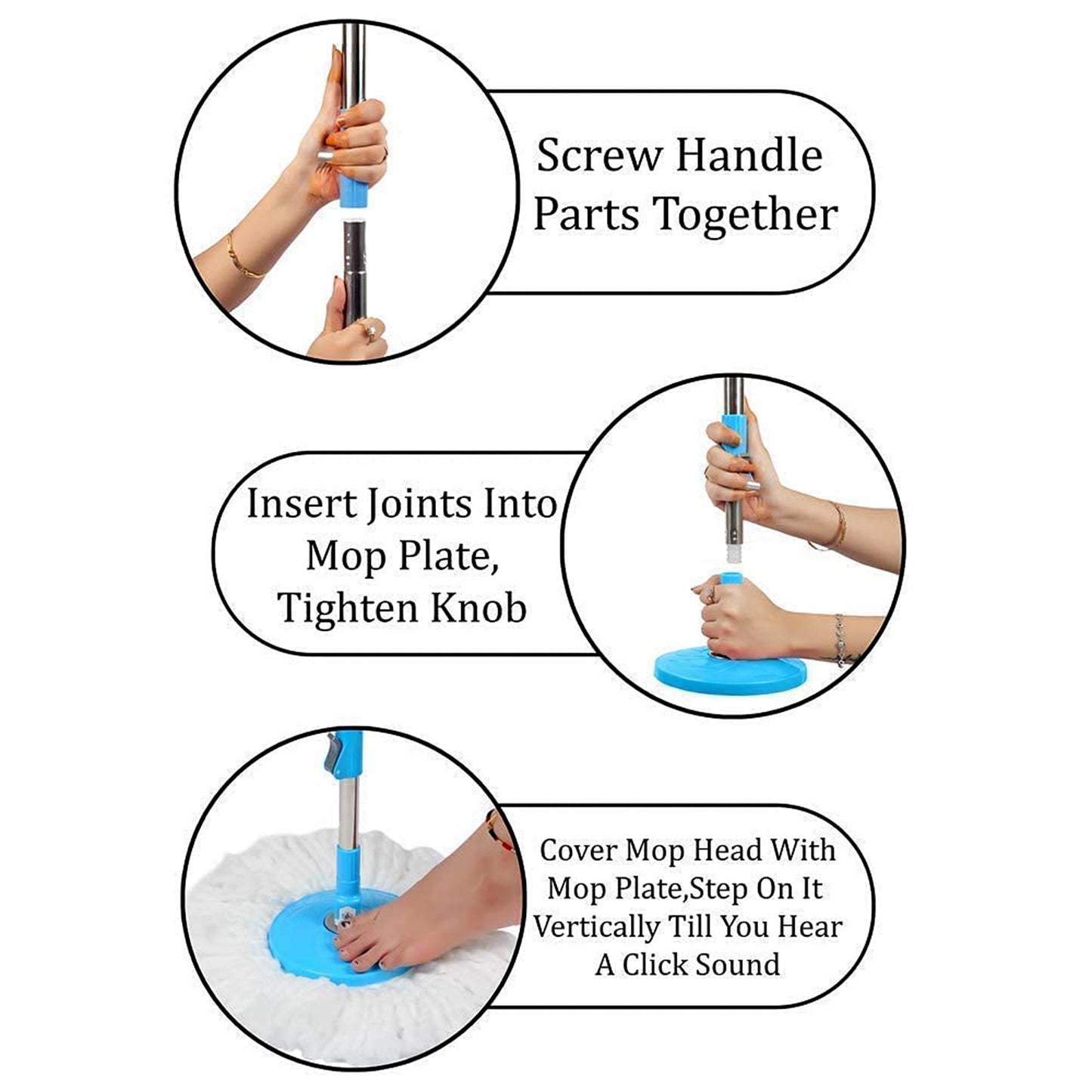 Apex Magic Spin Mop Cleaning Set With Dual Chamber Bucket Wheels Default Title - Anthro Bazaar