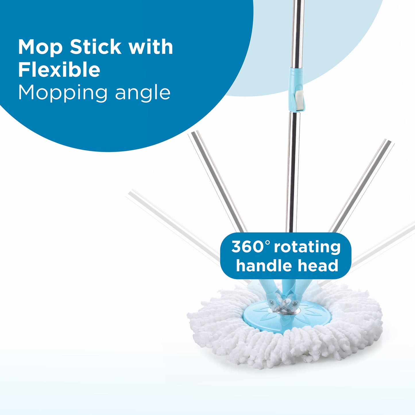 8714 Rapid Steel Spinner Bucket Mop 360 Degree Self Spin Wringing With 2 Absorbers For Home And Office Floor Cleaning Mops Set Default Title - Anthro Bazaar