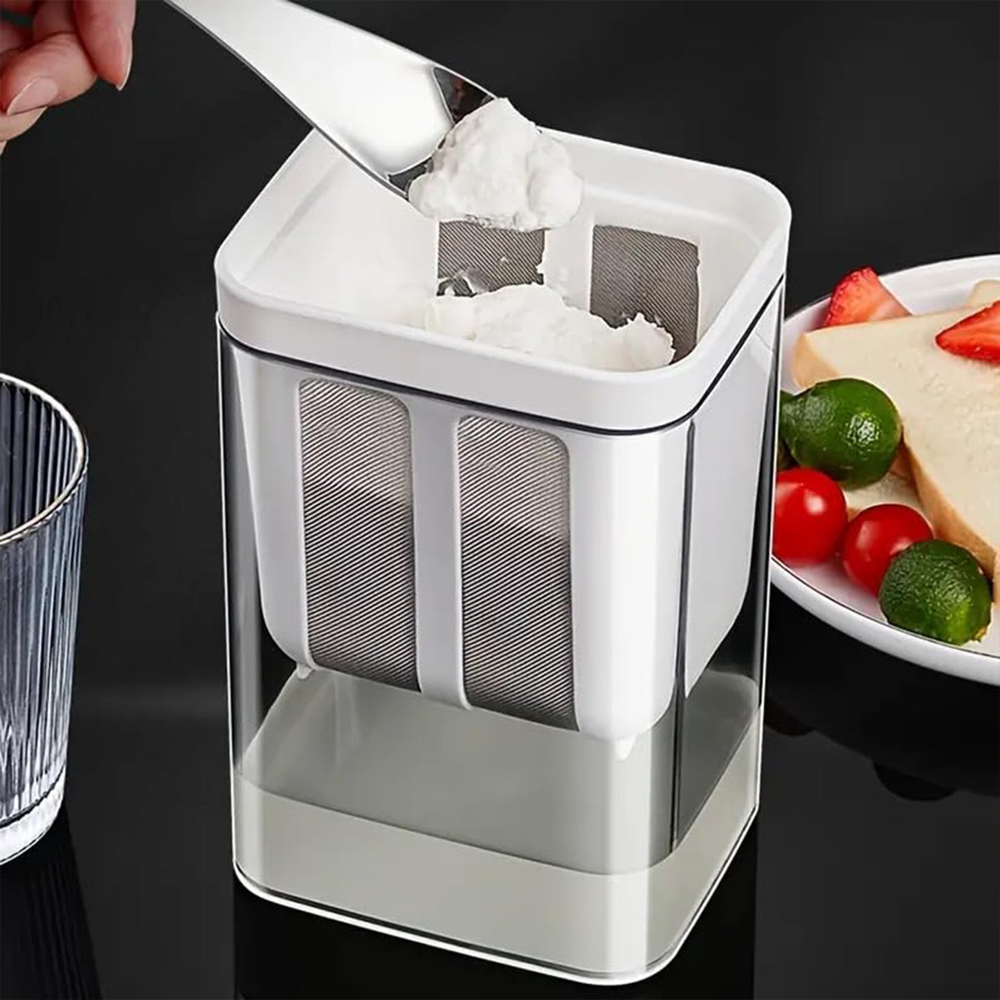 2 In 1 Multifunctional Yogurt Strainer With Storage Container 1100 Ml (1 Set) Default Title - Anthro Bazaar