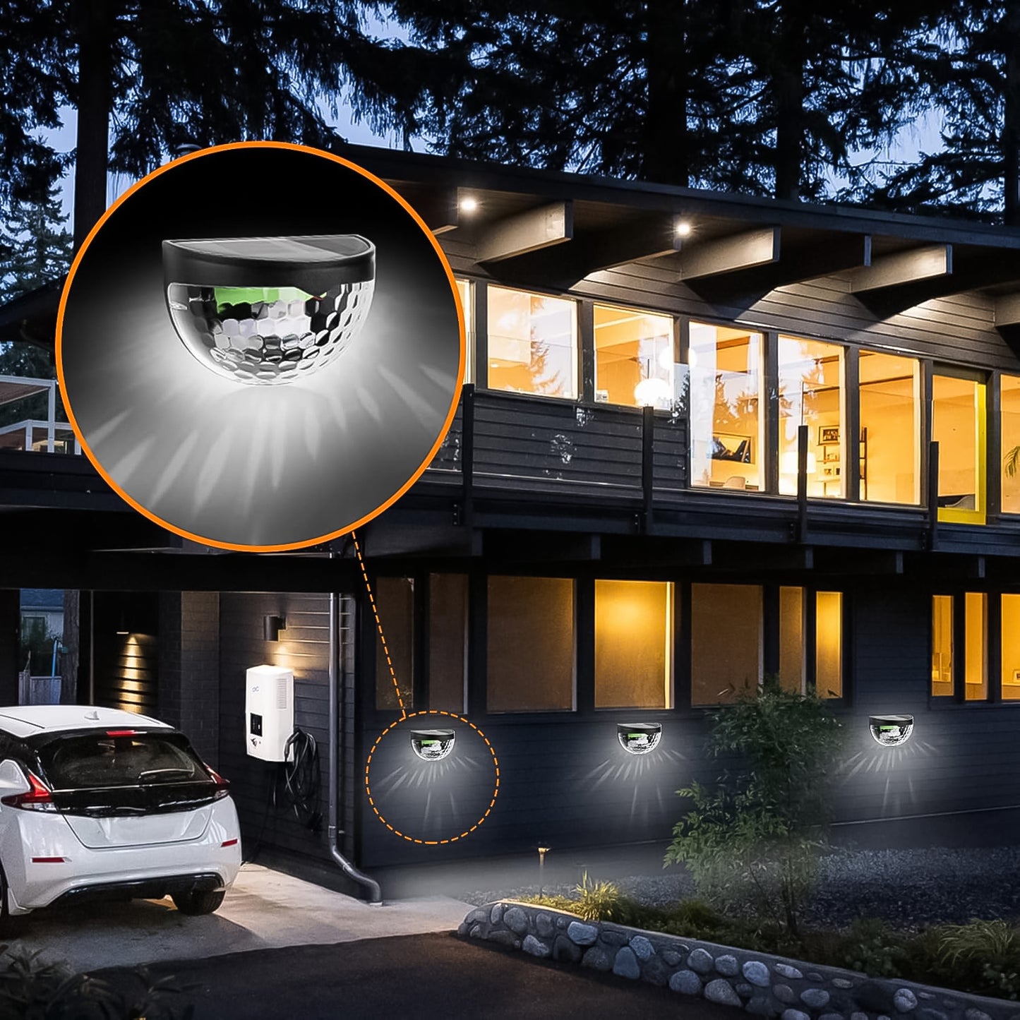 6 Led Solar Powered Wall Mount Fence Light With Honeycomb Shade Design (2 Pc Set) Default Title - Anthro Bazaar