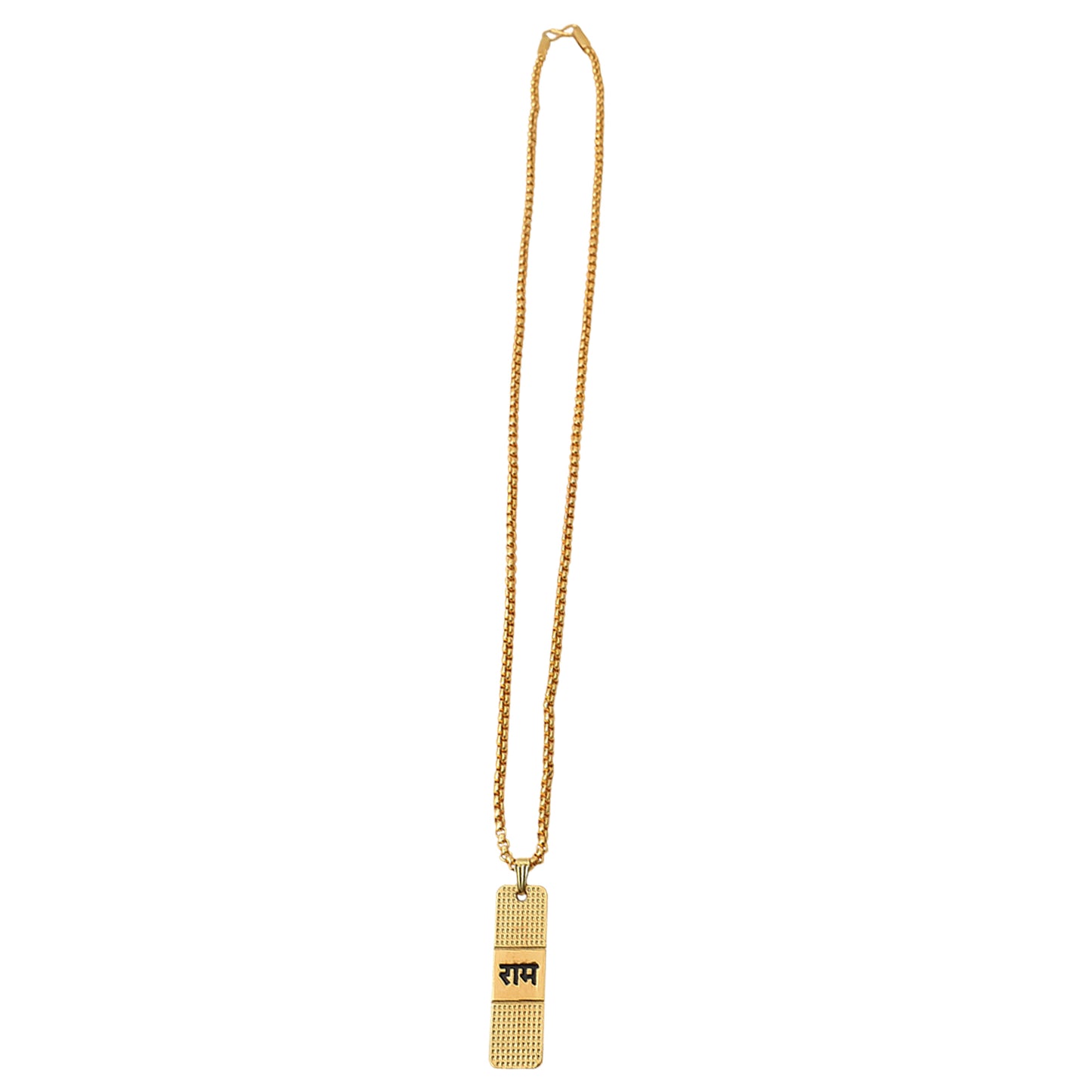 Golden Ram Naam Locket With Chain (1 Pc) Default Title - Anthro Bazaar