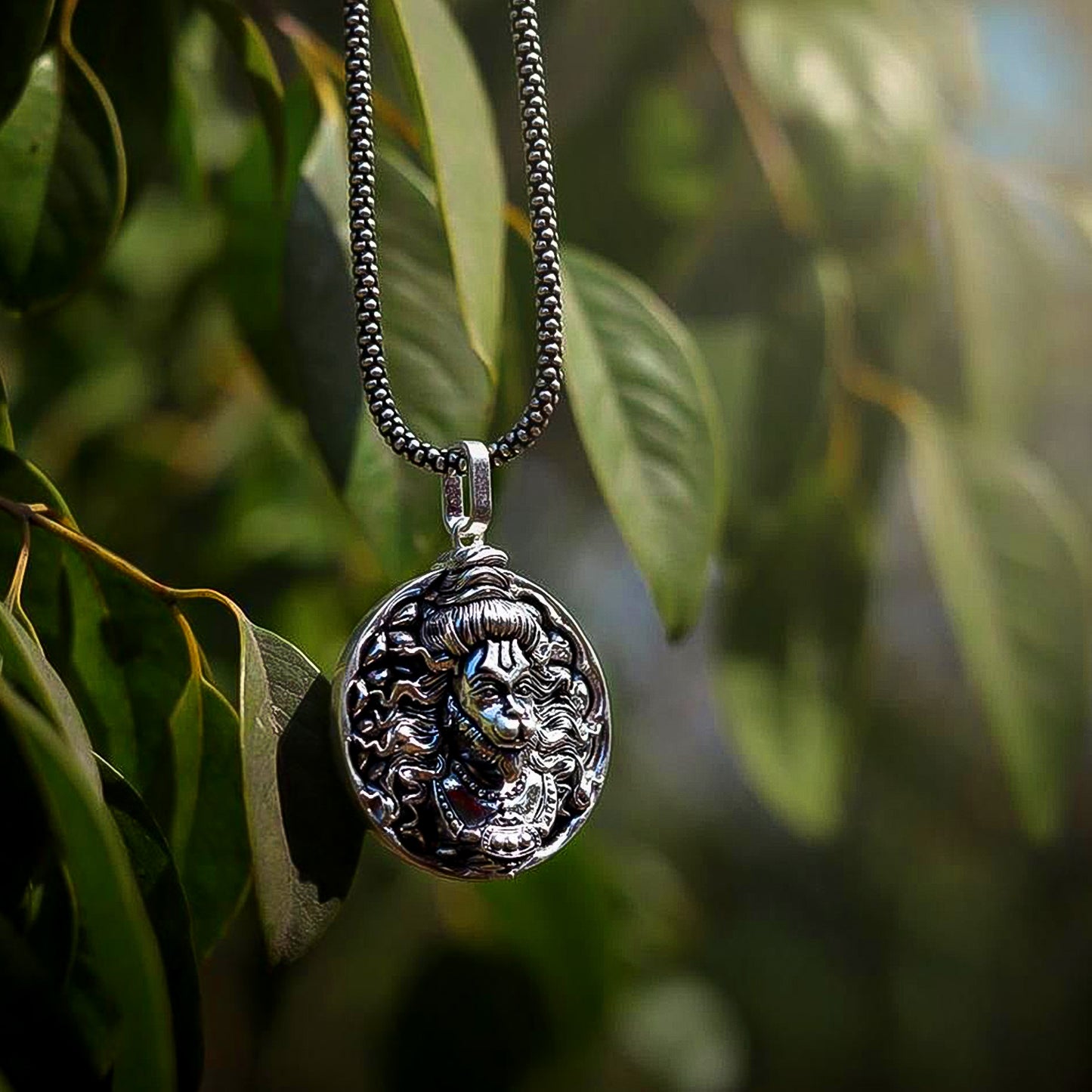 Hanuman Locket With Chain Pendant Necklace Chain (1 Pc) Default Title - Anthro Bazaar