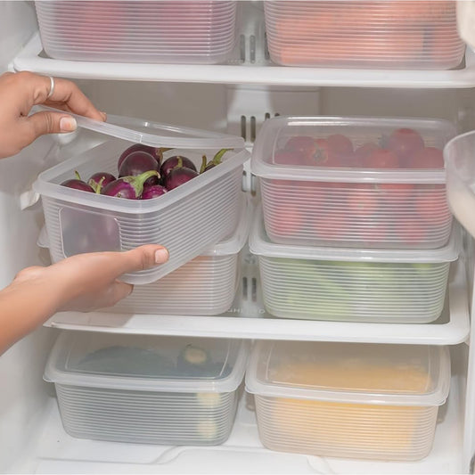 6 Pcs Multipurpose Plastic Food Storage Container Set Default Title - Anthro Bazaar