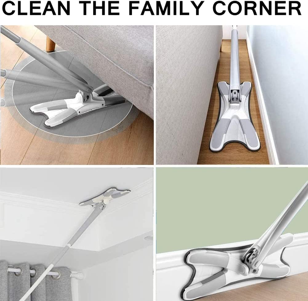 4874 X Shape Mop Or Floor Cleaning Hands-free Squeeze Microfiber Flat Mop System 360 Flexible Head Wet And Dry Mop For Home Kitchen With 1 Super-absorbent Microfiber Pads. Default Title - Anthro Bazaar