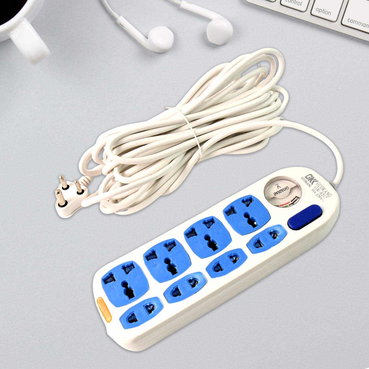 Heavy Duty Power Extension Board (8 Socket, 10 Meters)