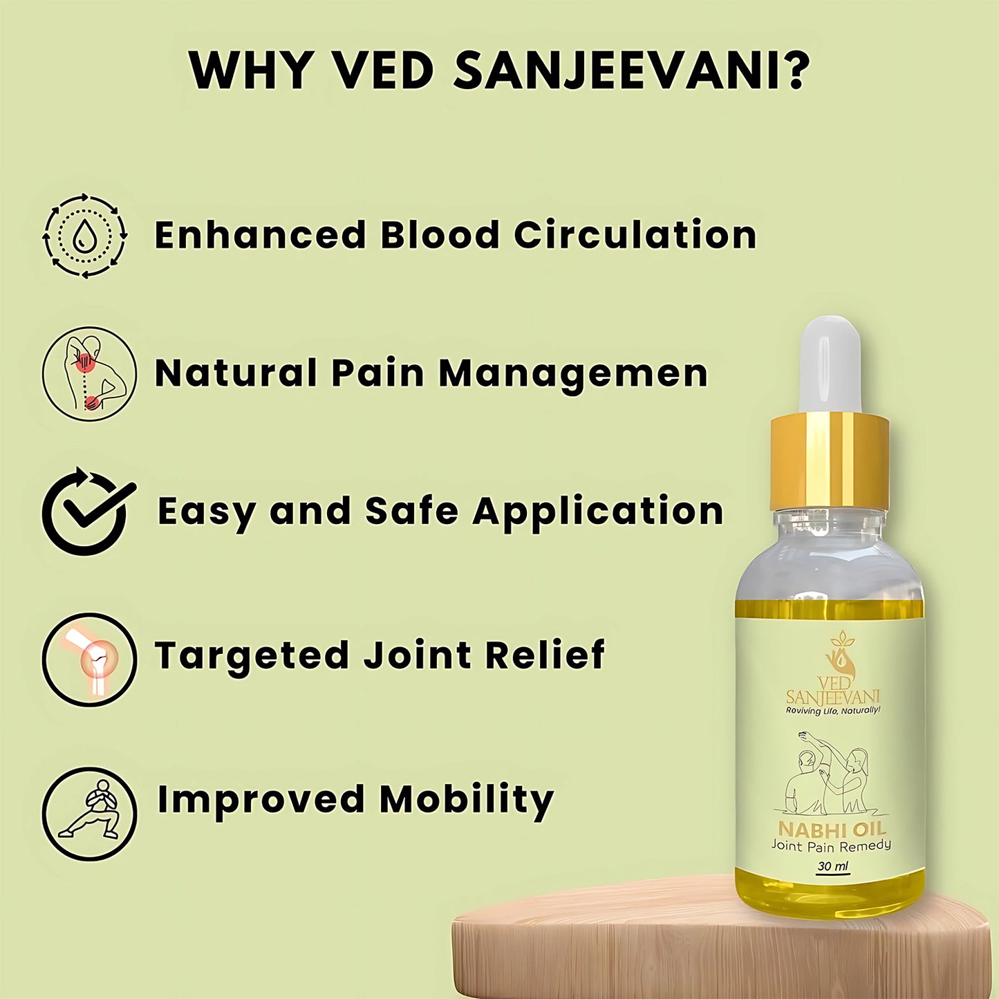 Ved Sanjeevani Nabhi Oil For Joint Pain Relief (30ml 1 Pc) Default Title - Anthro Bazaar
