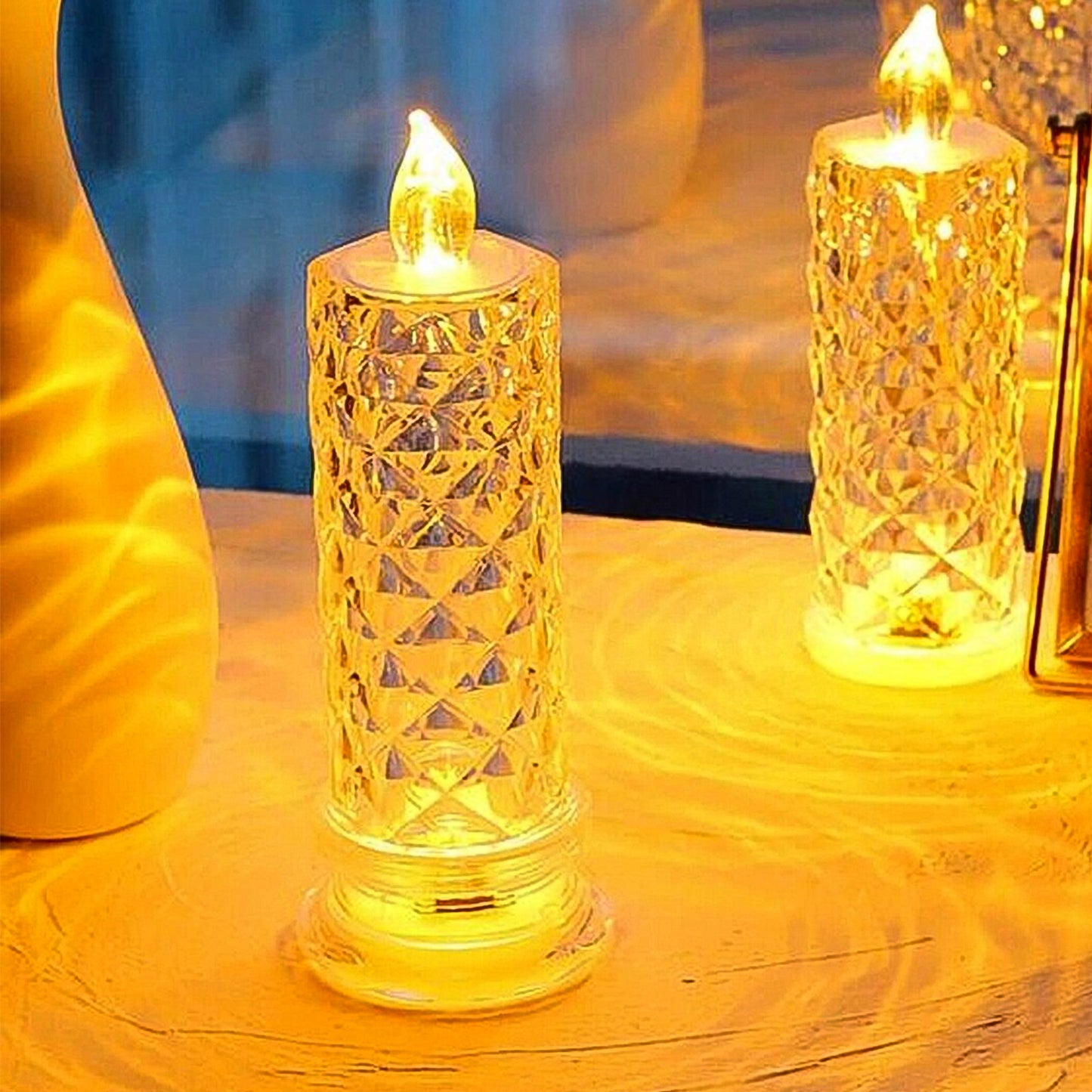6241 Rose Candles For Home Decoration Crystal Candle Lights Default Title - Anthro Bazaar