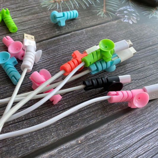 Cable Cord Protector Saver With Suction End (Suction Winder 4 Pcs Set) Default Title - Anthro Bazaar